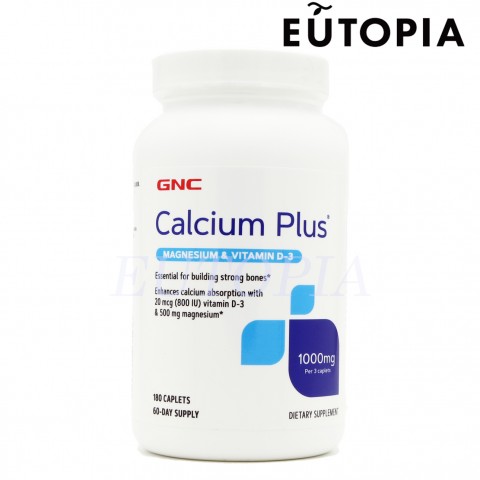 GNC Calcium Plus 1000mg 含鈣鎂維生素D3 180片 (048107176921)